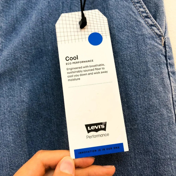 Levi's Cool Eco Performance Baggy High Waist Cargo Chambray Denim Pants 29 NWT - Picture 6 of 15